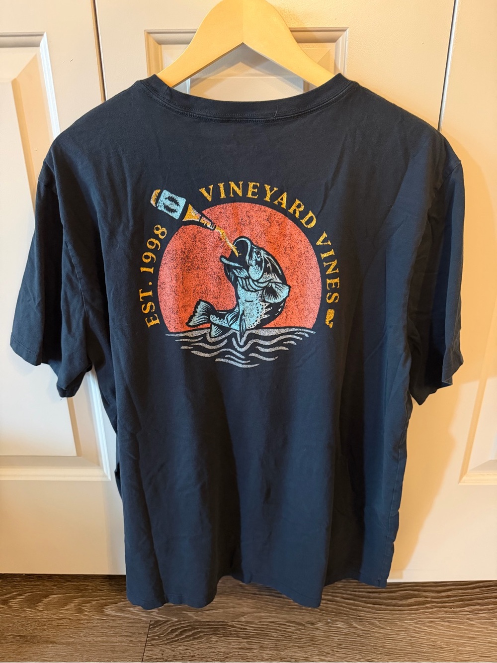 Vineyard Vines Navy Short Sleeve Tee with White Logo
